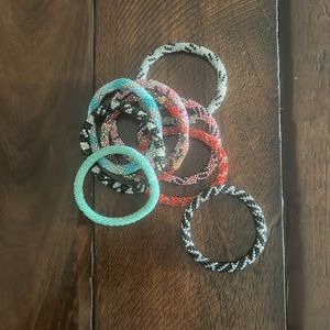 9 beaded bracelets